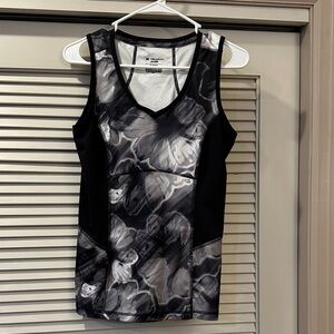 Tek Gear DryTek Black, White and Gray Floral Tank Top